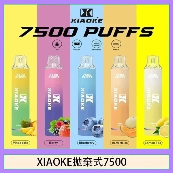 XIAOKE 梟客拋棄式電子煙7500口｜一次性可充電・發光設計・現貨 新日期 10/29