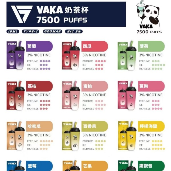 VAKA7500口 拋棄式電子煙 奶茶杯一次性電子菸 正品現貨  當天可出貨 新日期 10/29
